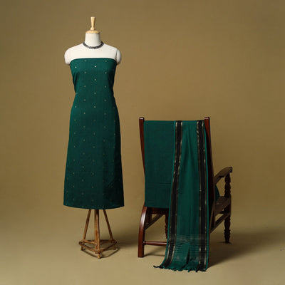 Zari buti jacquard cotton 3pc unstitched dress material 186