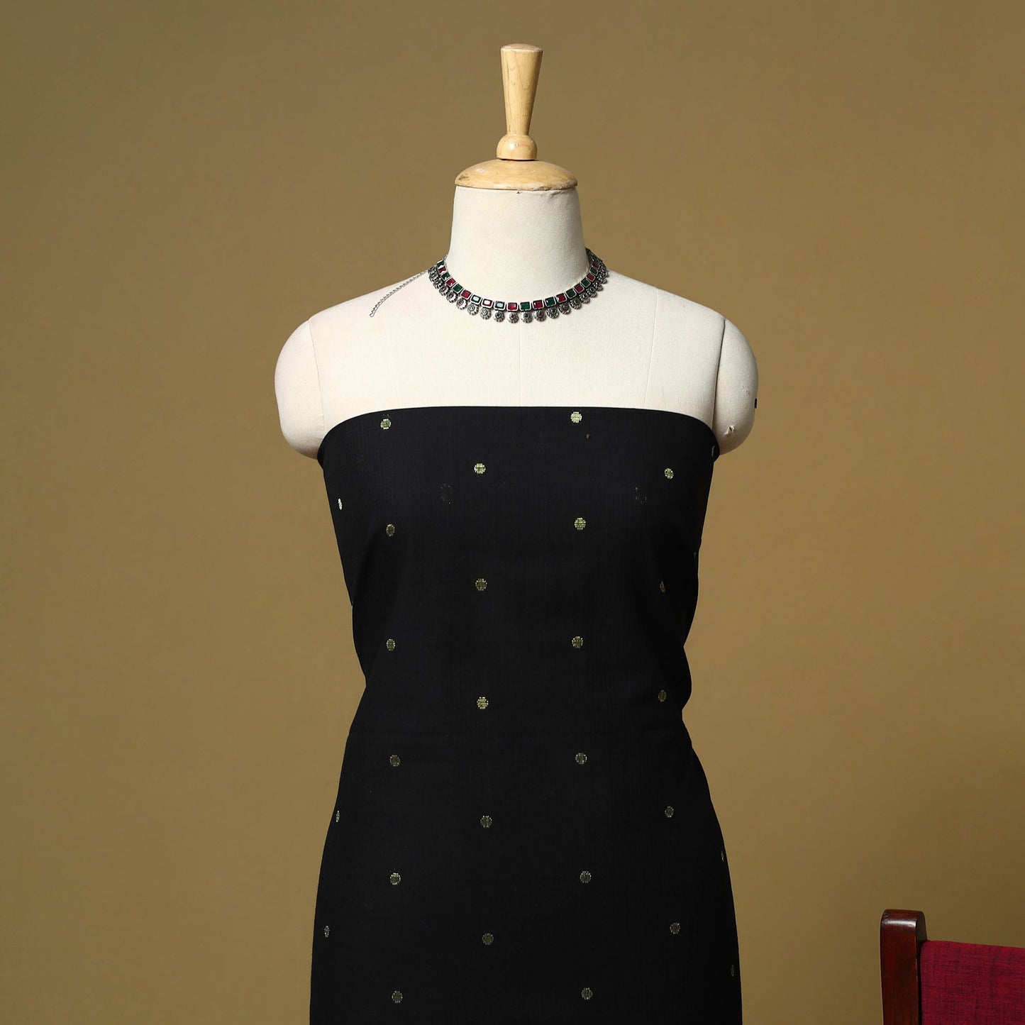 Zari buti jacquard cotton 3pc unstitched dress material 187