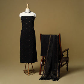 Zari buti jacquard cotton 3pc unstitched dress material 188