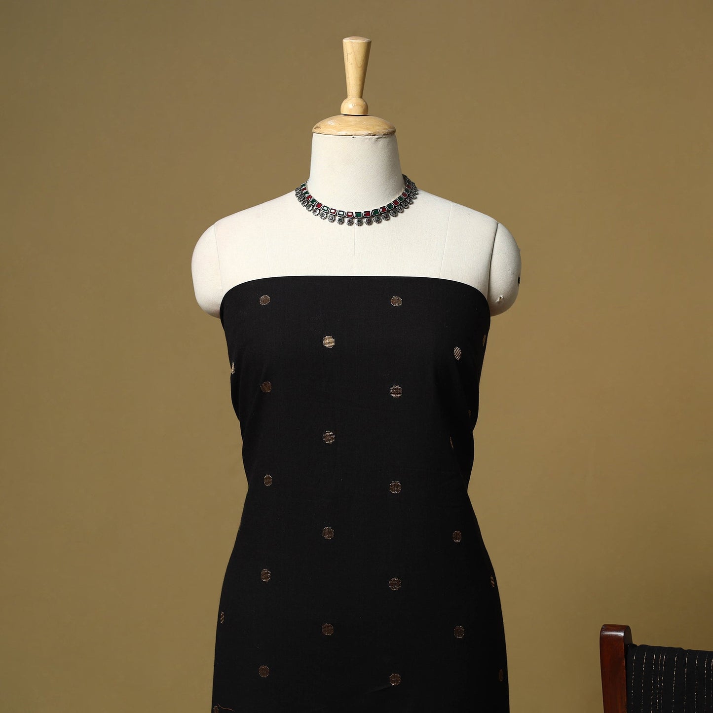 Zari buti jacquard cotton 3pc unstitched dress material 188