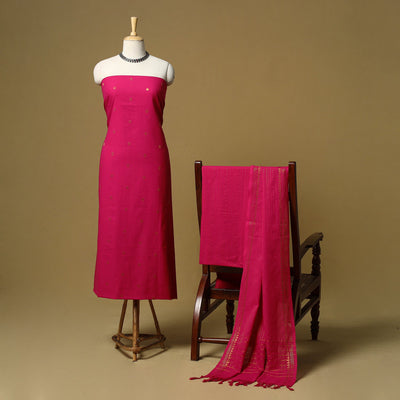 Zari buti jacquard cotton 3pc unstitched dress material 191