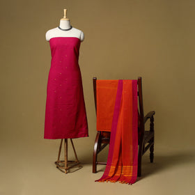 Zari buti jacquard cotton 3pc unstitched dress material 192