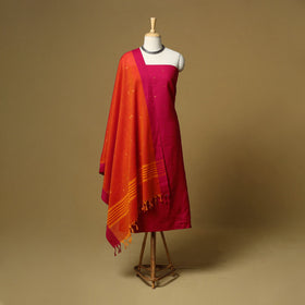 Zari buti jacquard cotton 3pc unstitched dress material 192