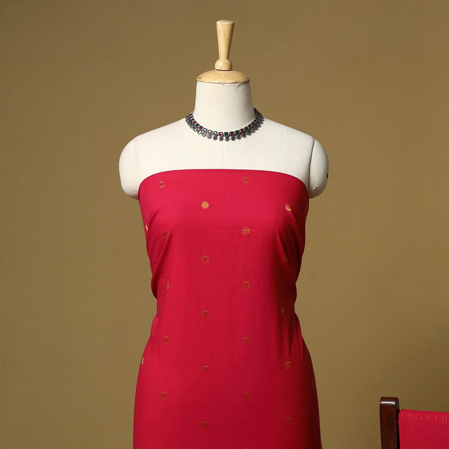 Zari buti jacquard cotton 3pc unstitched dress material 193