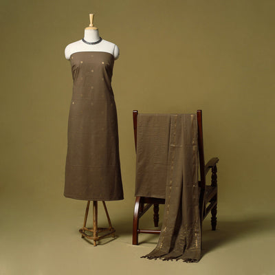 Zari buti jacquard cotton 3pc unstitched dress material 194