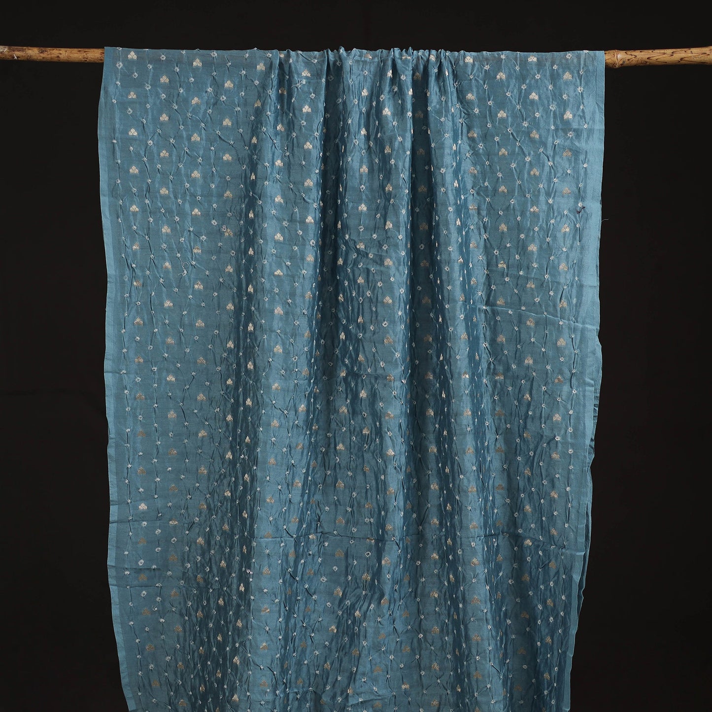 Zari buti silk tie-dye bandhani fabric 02 - handcrafted