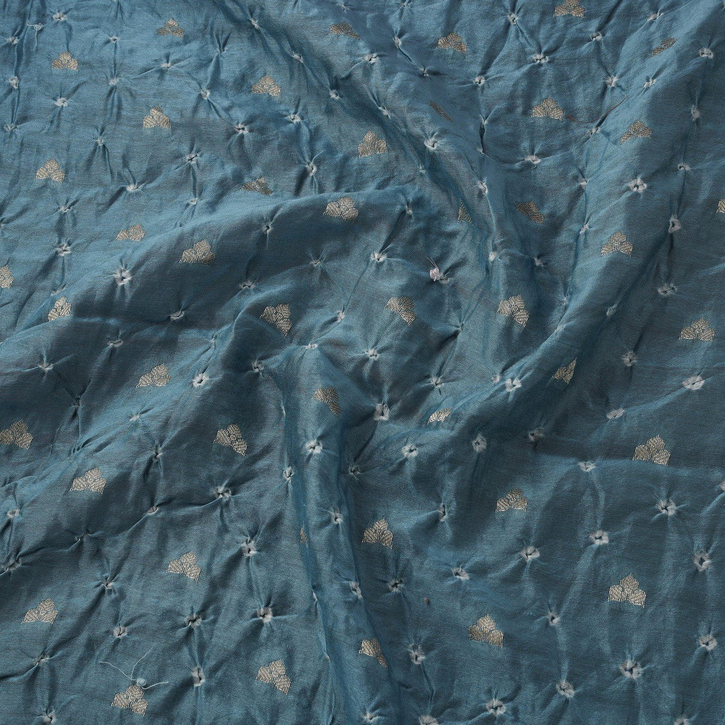 Zari buti silk tie-dye bandhani fabric 02 - handcrafted