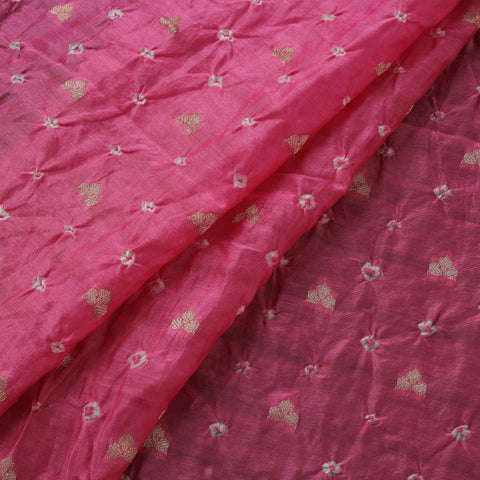 Zari buti silk tie-dye bandhani fabric 05 - handcrafted