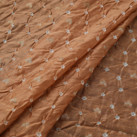 Zari buti silk tie-dye bandhani fabric 08 - handcrafted