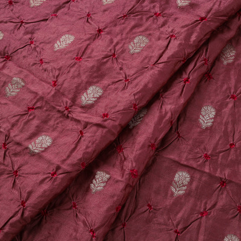 Zari buti silk tie-dye bandhani fabric 13 - handcrafted