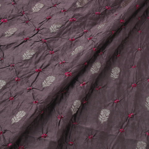 Zari buti silk tie-dye bandhani fabric 15 - handcrafted