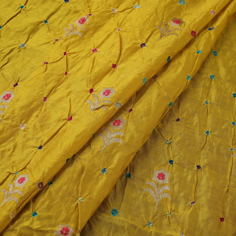 Zari buti silk tie-dye bandhani fabric 29 - handcrafted