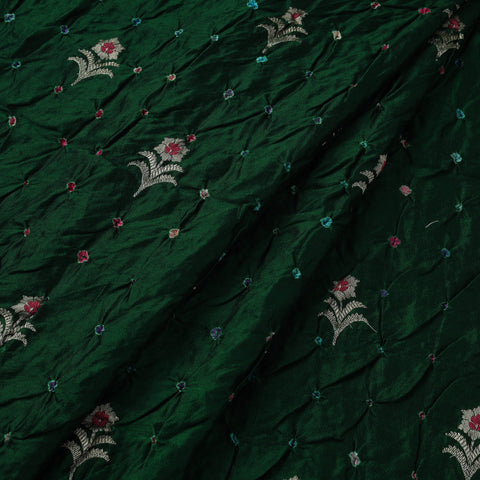 Zari buti silk tie-dye bandhani fabric 30 - handcrafted