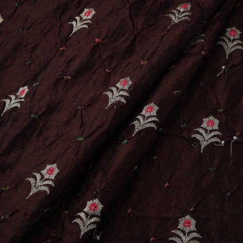 Zari buti silk tie-dye bandhani fabric 31 - handcrafted