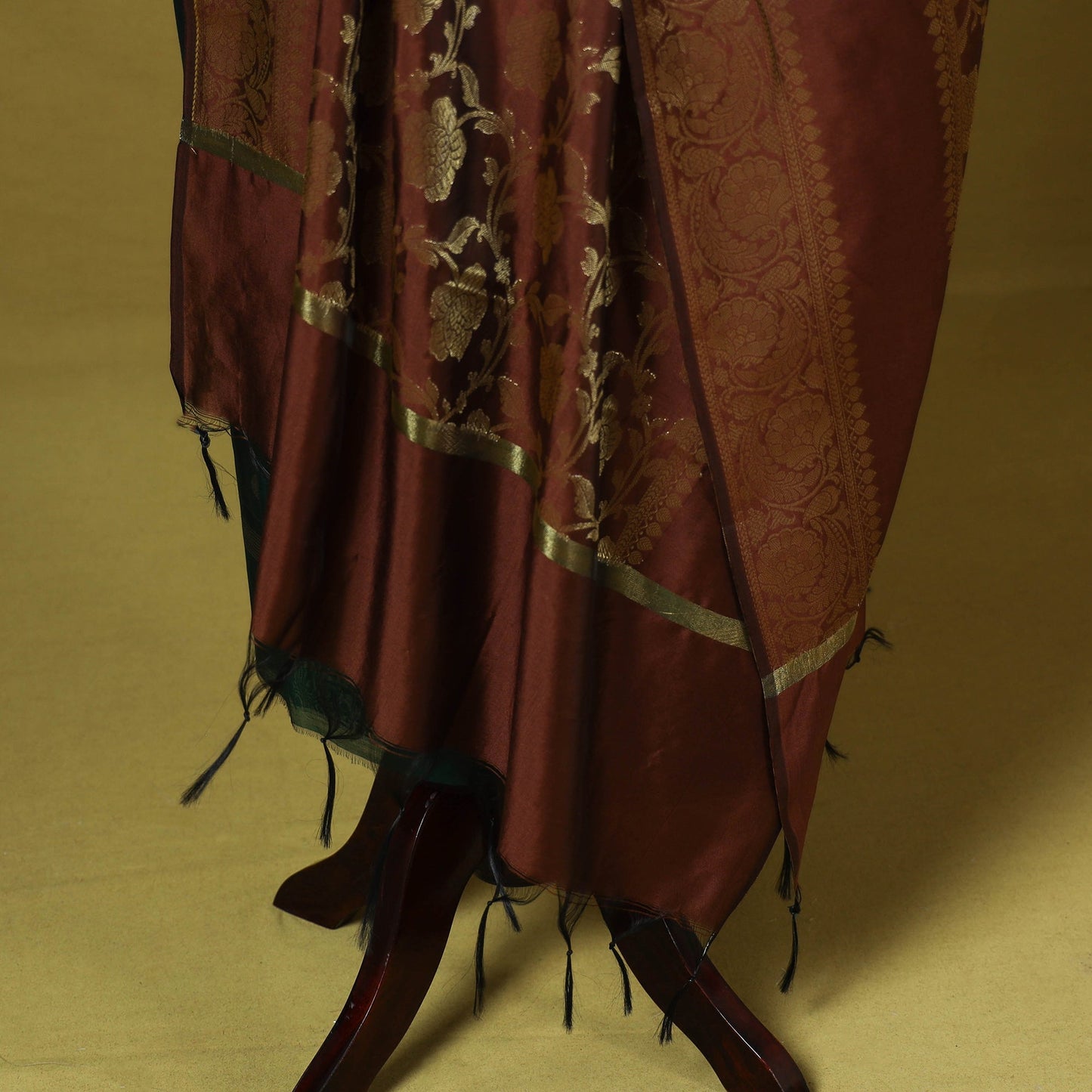 Zari work banarasi silk dupatta 09 - handcrafted