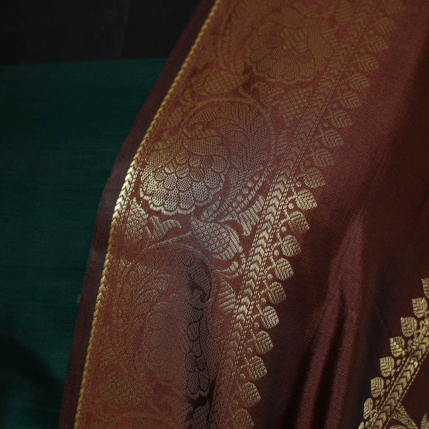 Zari work banarasi silk dupatta 09 - handcrafted