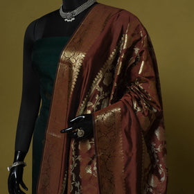 Zari work banarasi silk dupatta 09 - handcrafted