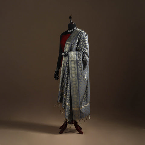 Zari work banarasi silk dupatta 17 - handcrafted