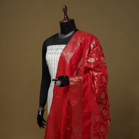 Zari work silk banarasi dupatta 01 - handcrafted