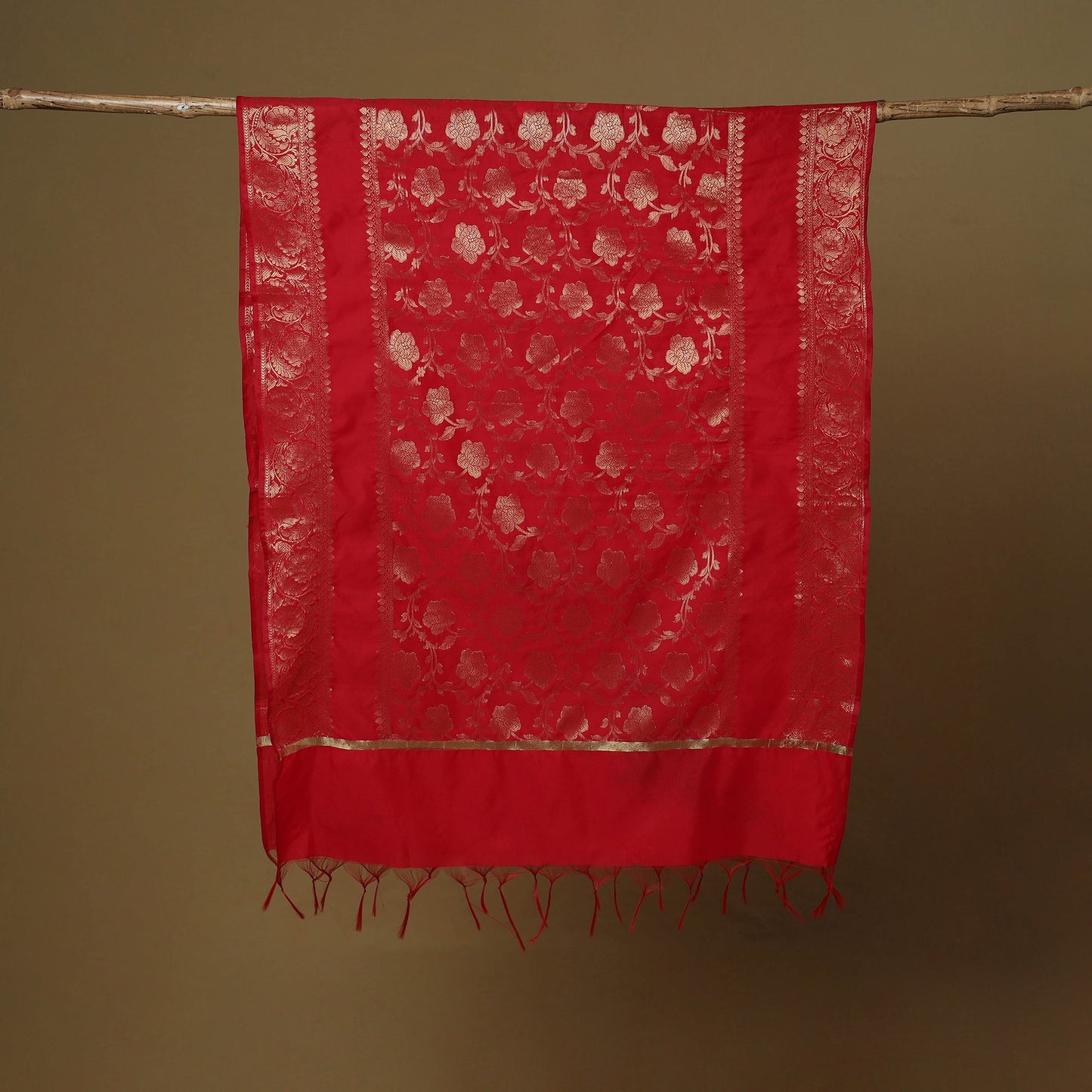 Zari work silk banarasi dupatta 01 - handcrafted