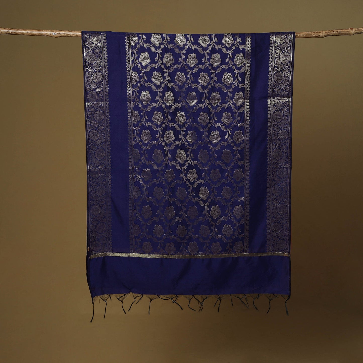 Zari work silk banarasi dupatta 03 - handcrafted