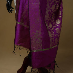 Zari work silk banarasi dupatta 05 - handcrafted