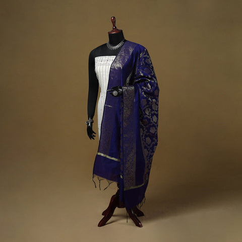 Zari work silk banarasi dupatta 06 - handcrafted