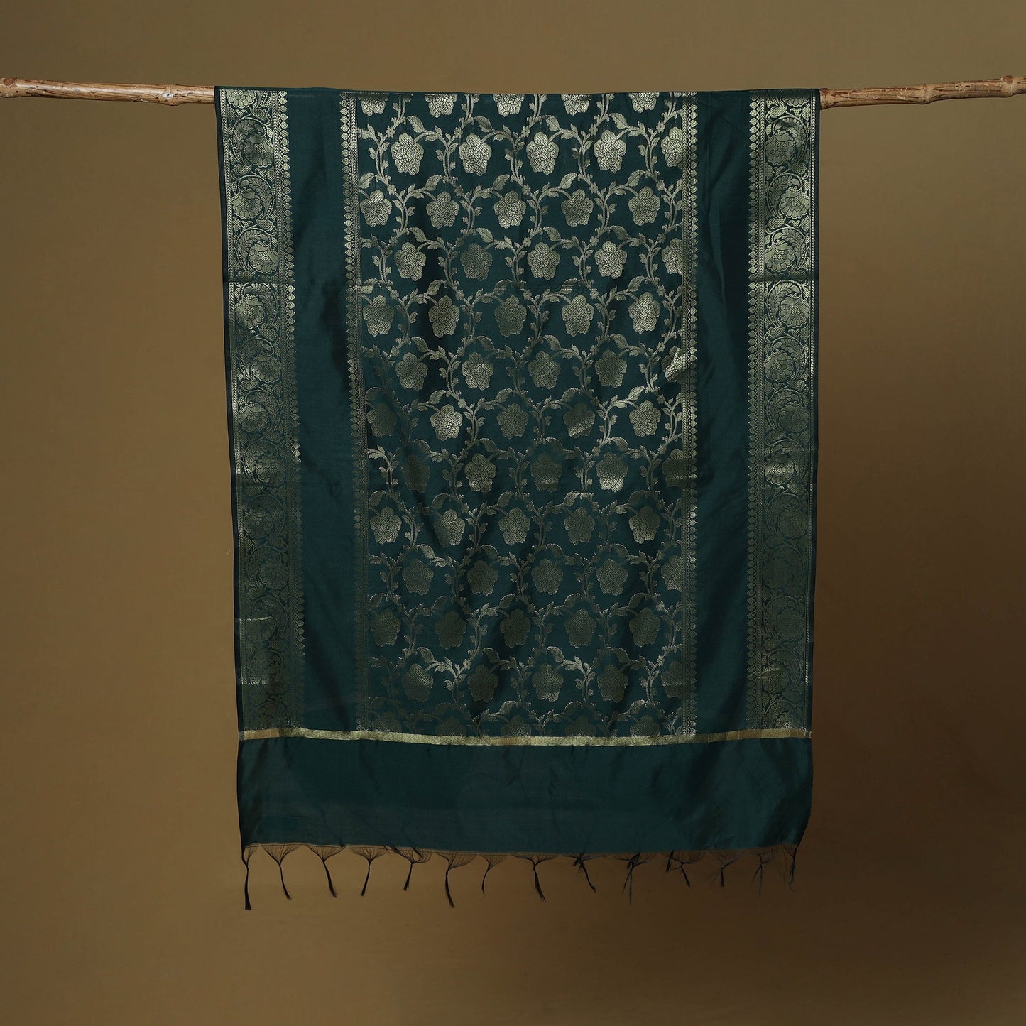 Zari work silk banarasi dupatta 07 - handcrafted