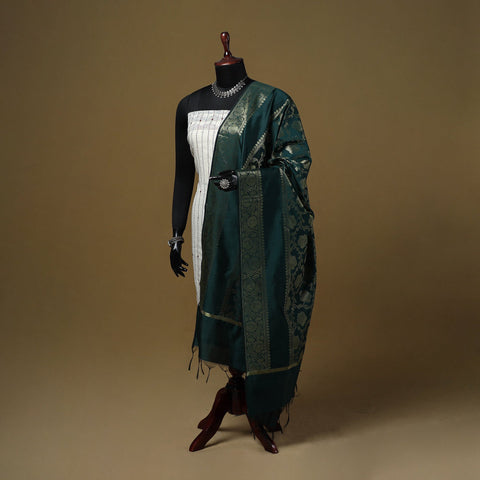 Zari work silk banarasi dupatta 07 - handcrafted