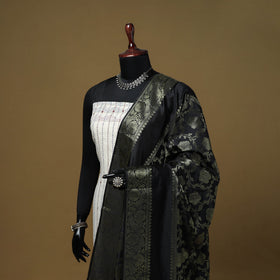 Zari work silk banarasi dupatta 08 - handcrafted