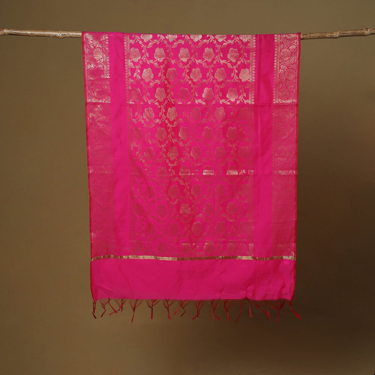 Zari work silk banarasi dupatta 09 - handcrafted