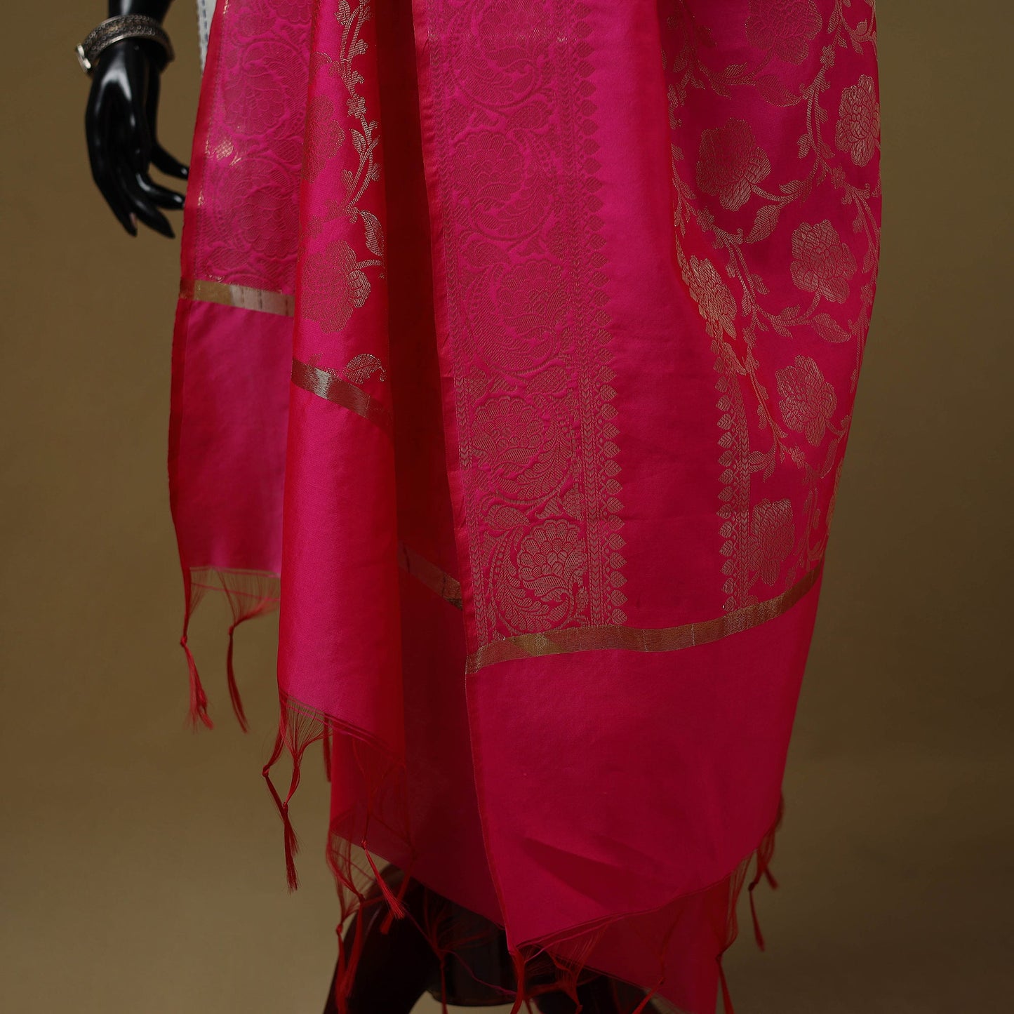 Zari work silk banarasi dupatta 09 - handcrafted