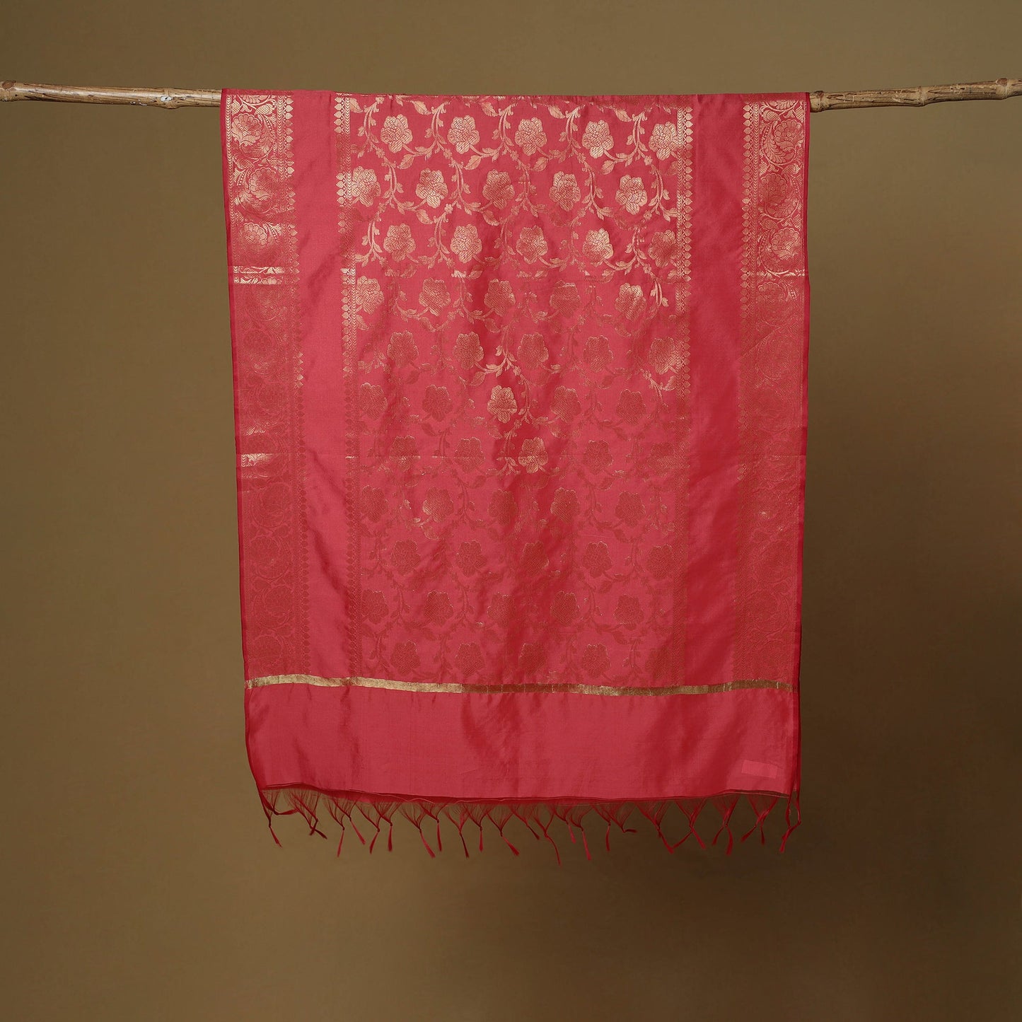 Zari work silk banarasi dupatta 11 - handcrafted