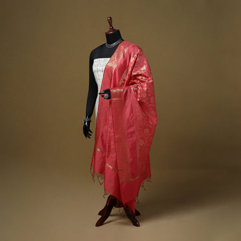 Zari work silk banarasi dupatta 11 - handcrafted