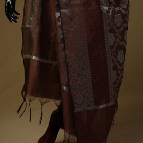 Zari work silk banarasi dupatta 13 - handcrafted