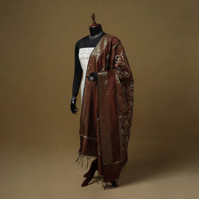 Zari work silk banarasi dupatta 13 - handcrafted
