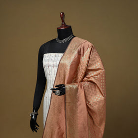 Zari work silk banarasi dupatta 15 - handcrafted