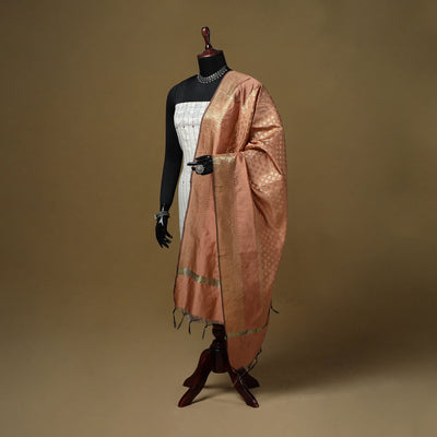 Zari work silk banarasi dupatta 15 - handcrafted
