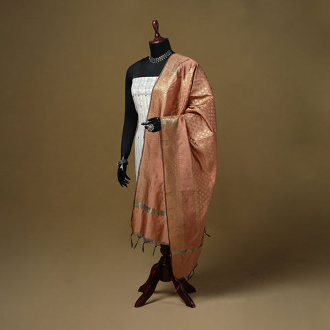 Zari work silk banarasi dupatta 15 - handcrafted