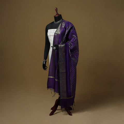 Zari work silk banarasi dupatta 16 - handcrafted