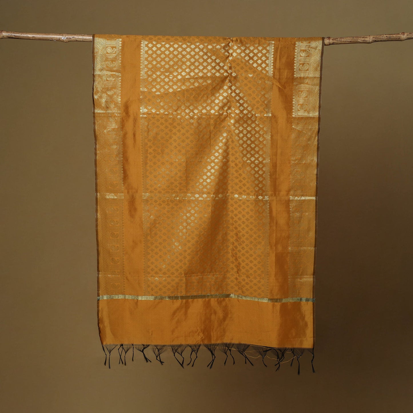 Zari work silk banarasi dupatta 17 - handcrafted