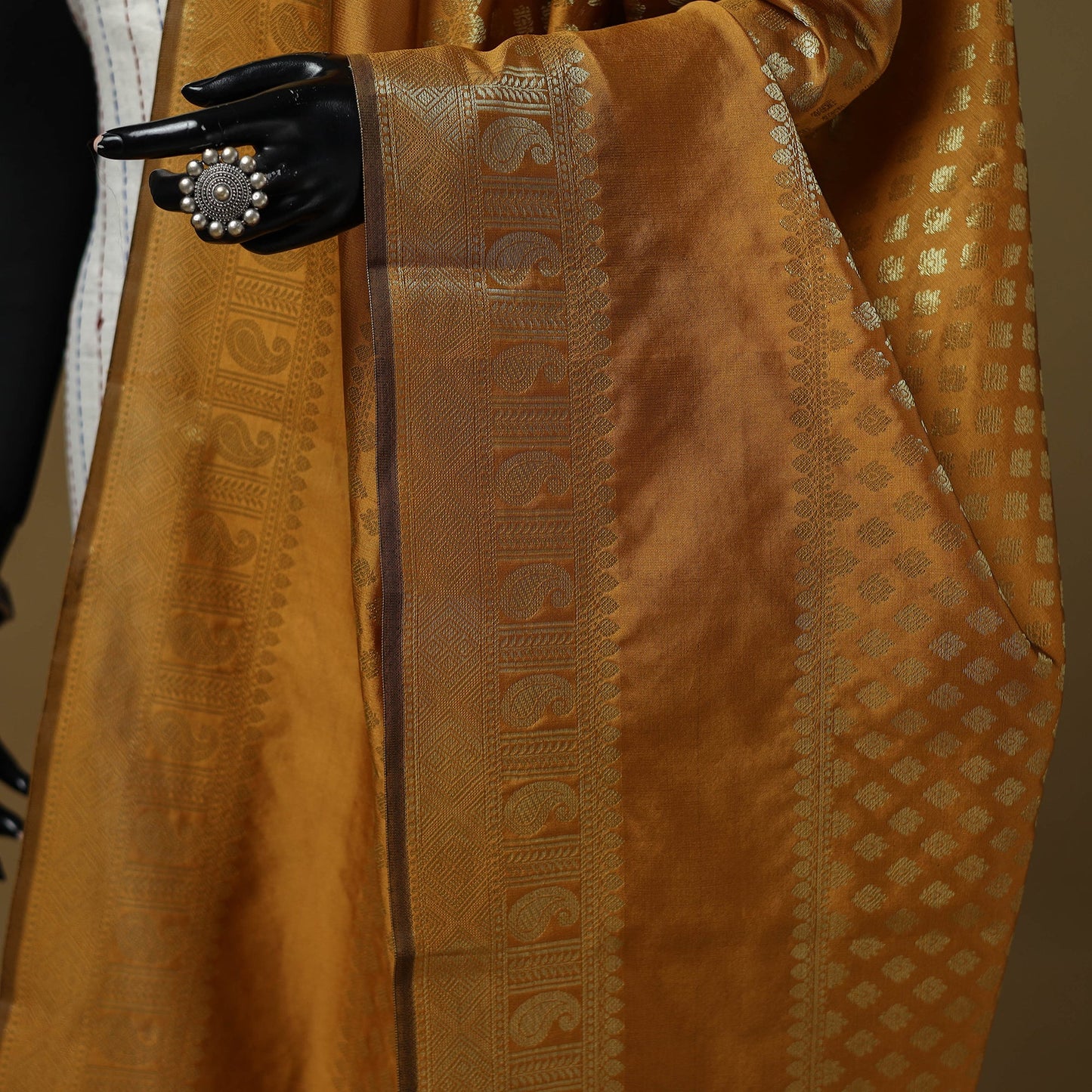Zari work silk banarasi dupatta 17 - handcrafted