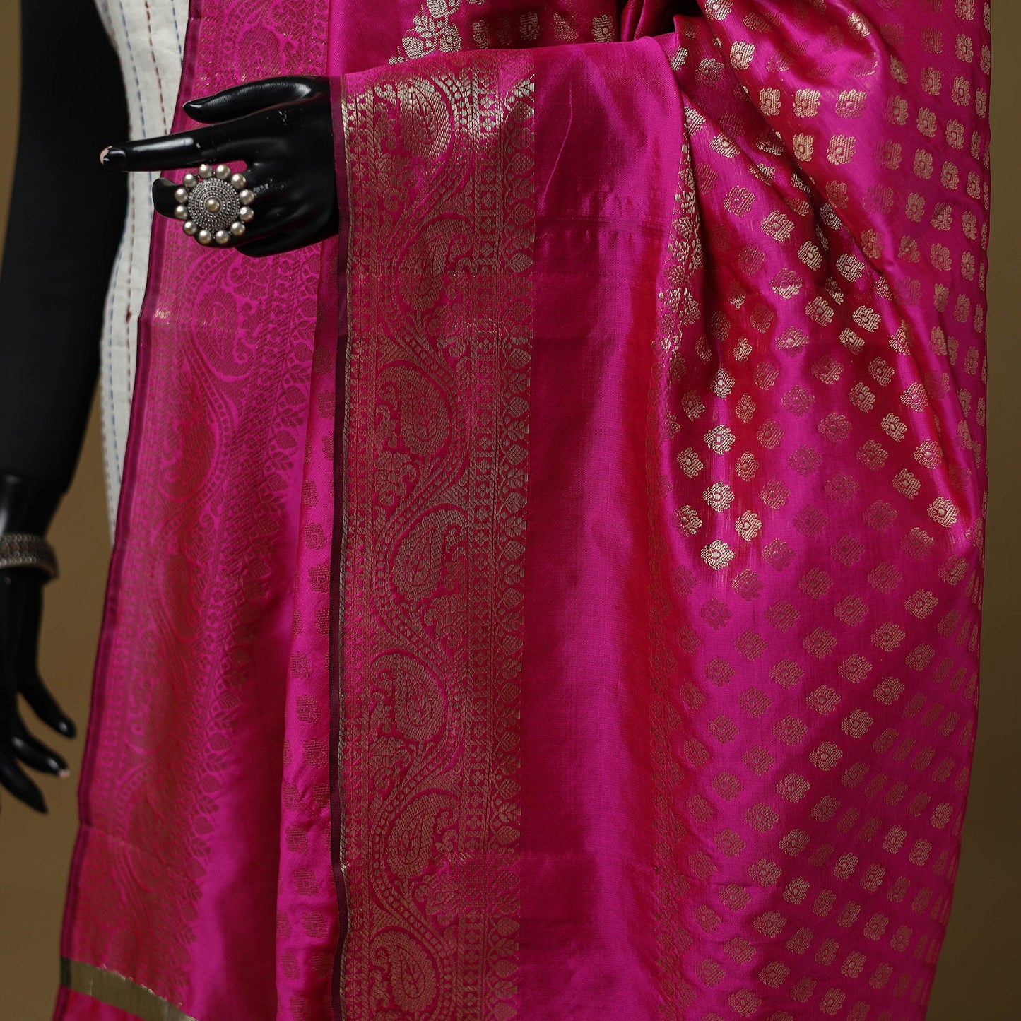 Zari work silk banarasi dupatta 18 - handcrafted