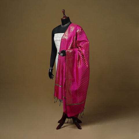 Zari work silk banarasi dupatta 18 - handcrafted