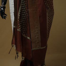 Zari work silk banarasi dupatta 19 - handcrafted
