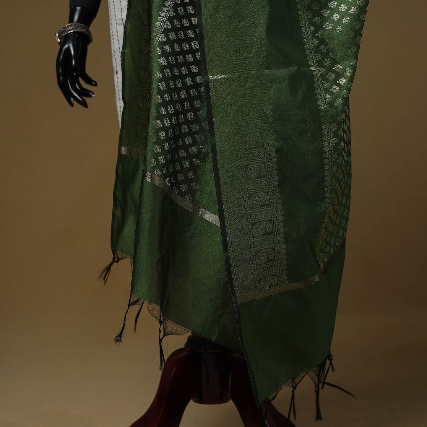 Zari work silk banarasi dupatta 20 - handcrafted