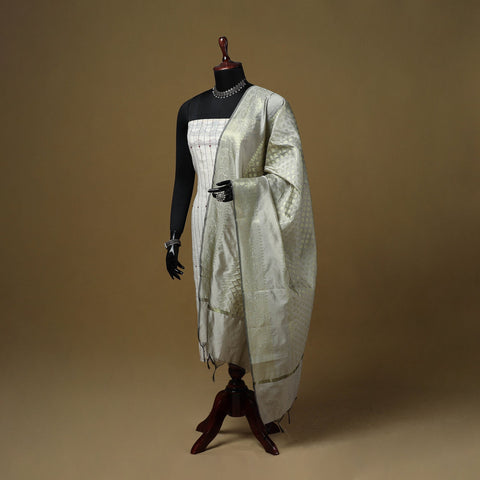 Zari work silk banarasi dupatta 21 - handcrafted