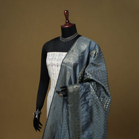 Zari work silk banarasi dupatta 23 - handcrafted