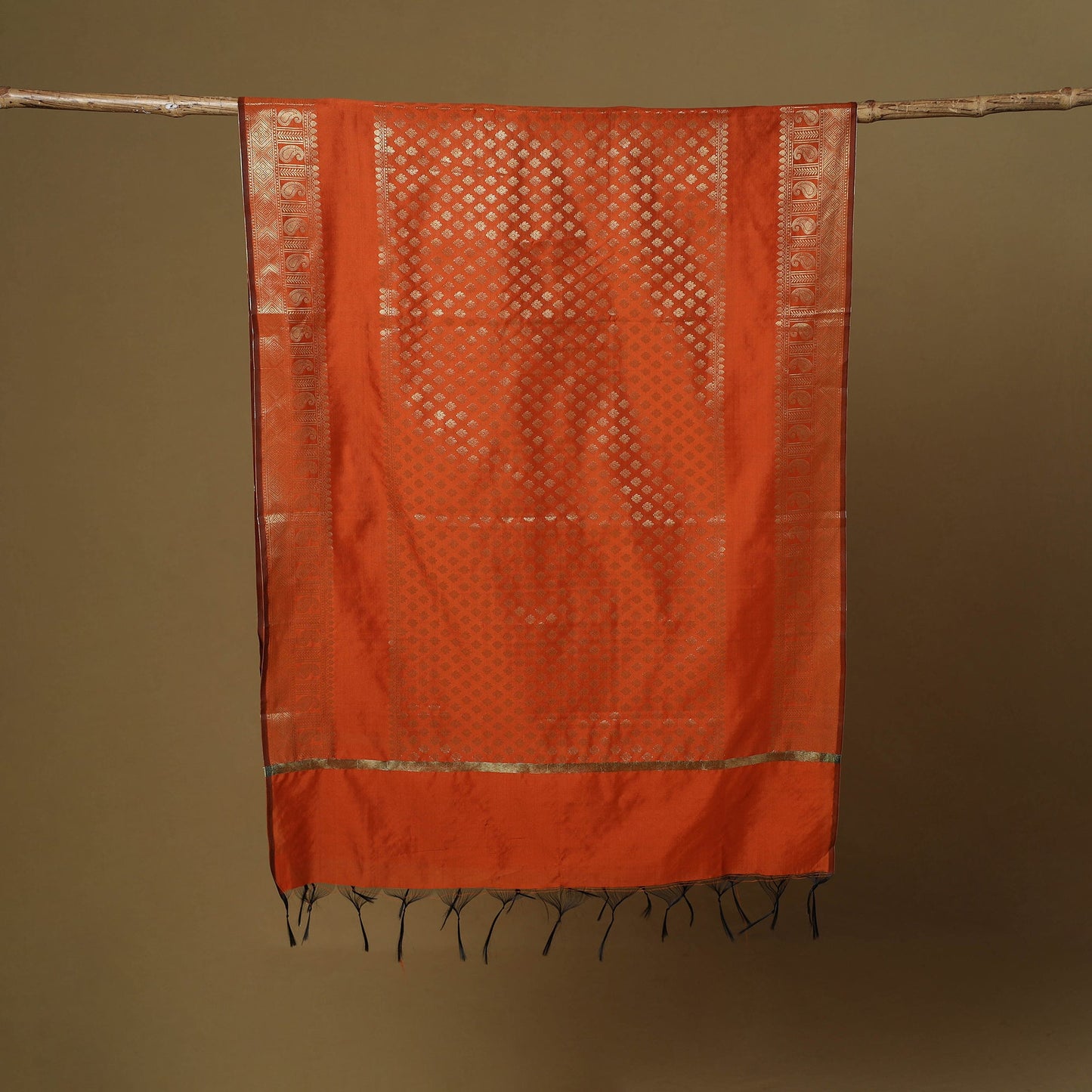 Zari work silk banarasi dupatta 25 - handcrafted