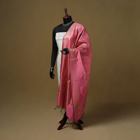 Zari work silk banarasi dupatta 27 - handcrafted